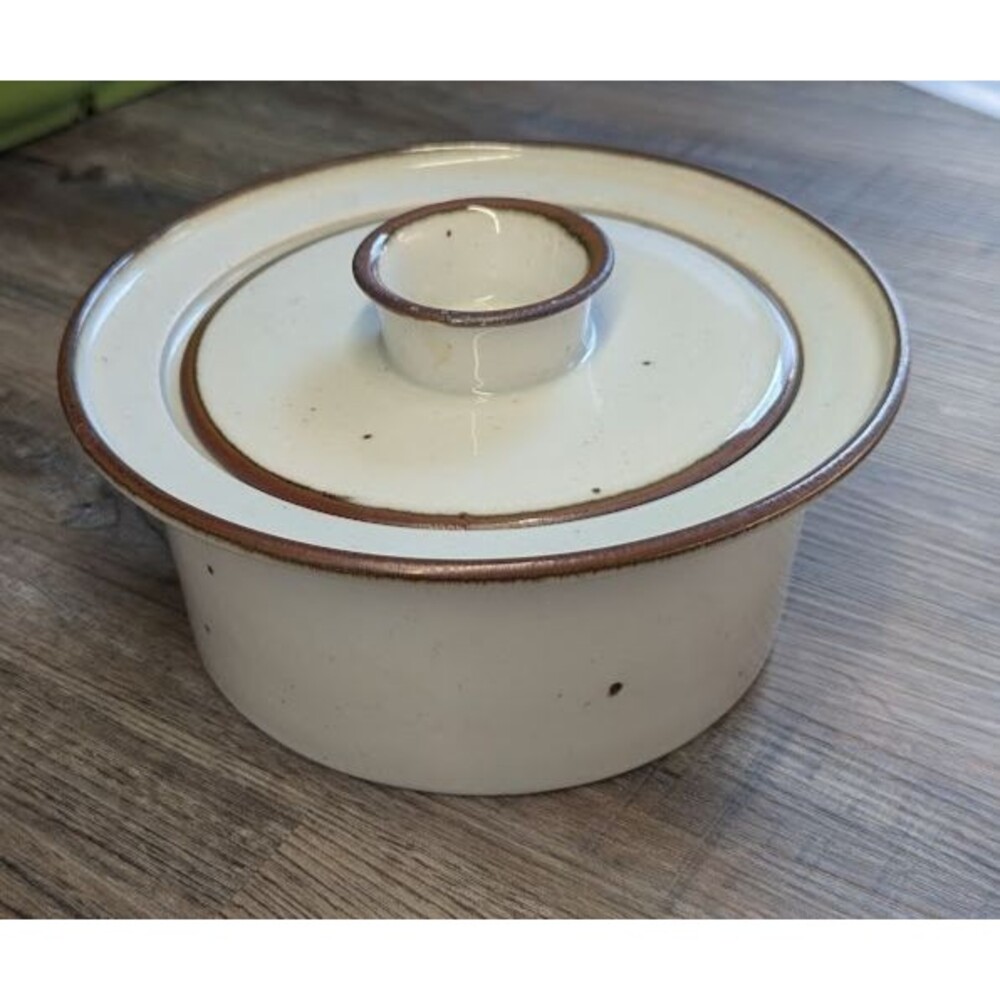 Vtg Unique Dansk BROWN MIST 1.75 Qt 9" Round Casserole Dish & Lid  Denmark